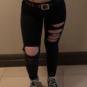 American Eagle Black Ripped Jeans